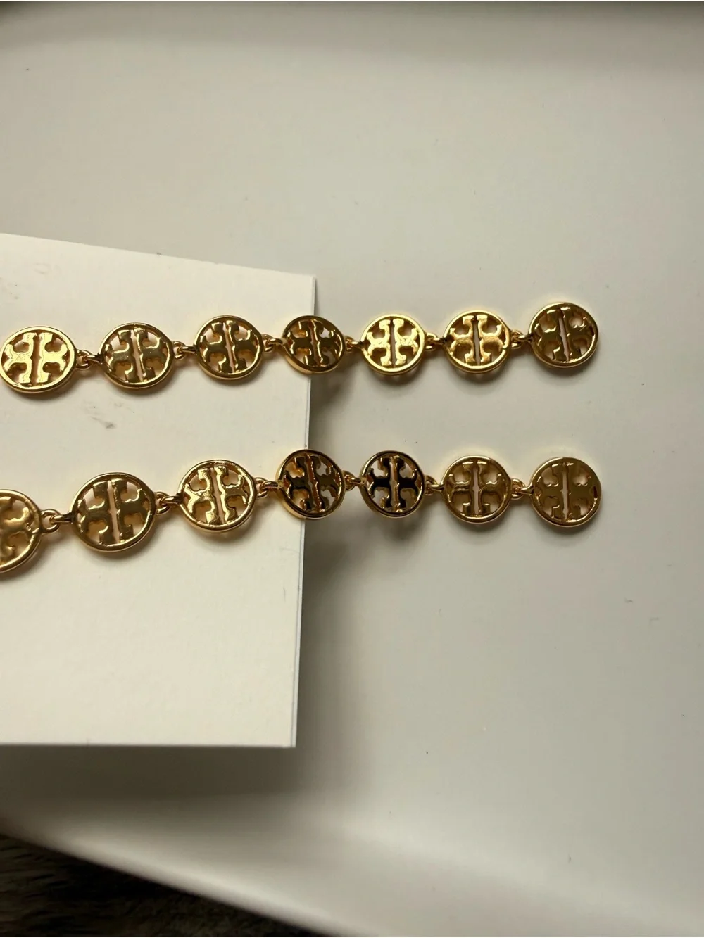 FINAL PRICE Tory Burch Chain Logo Linear Stud Earrings